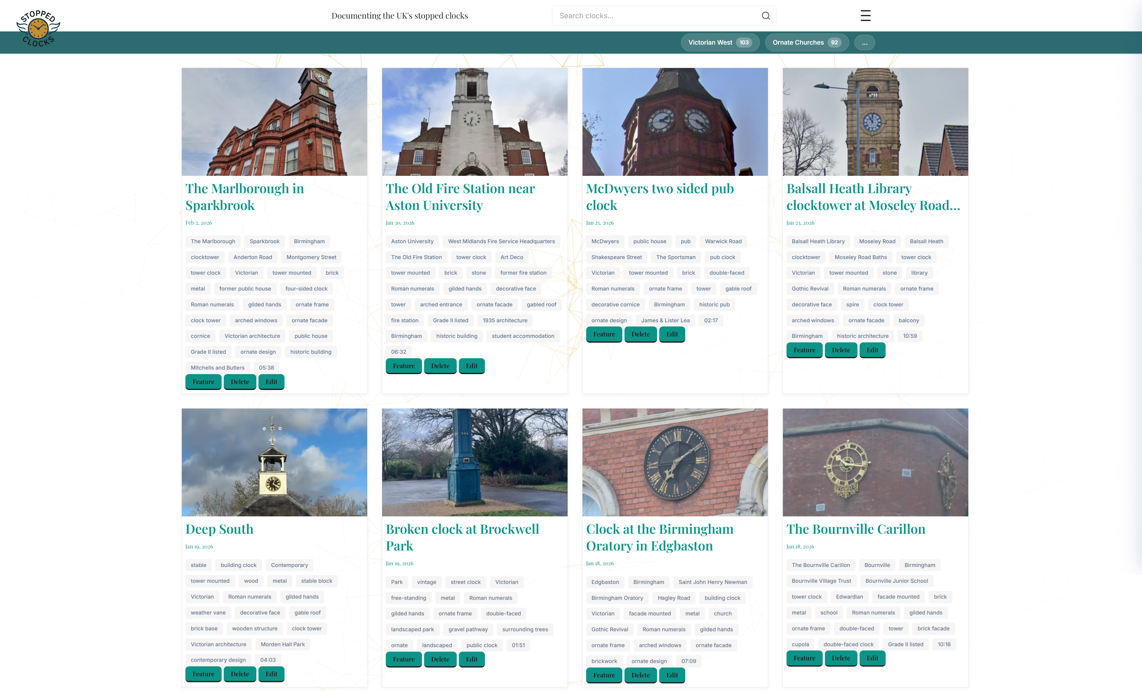 Stopped Clocks homepage